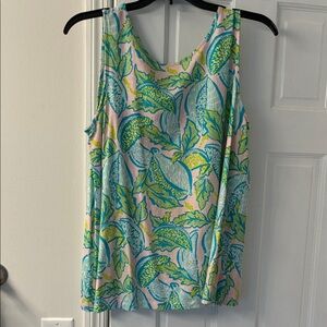 Lilly Pulitzer Tropical Print Tank Top - Blue and Green